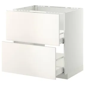 IKEA METOD МЕТОД / MAXIMERA МАКСИМЕРА, напольн шк п-мойку+2фрнт пнл / 2 ящ, белый / белый, 80x60 см 599.202.47 фото