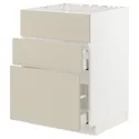 IKEA METOD МЕТОД / MAXIMERA МАКСИМЕРА, шкаф под мойку+3фасада / 2ящика, белый / гавсторпский бежевый, 60x60 см 094.266.35 фото thumb №1