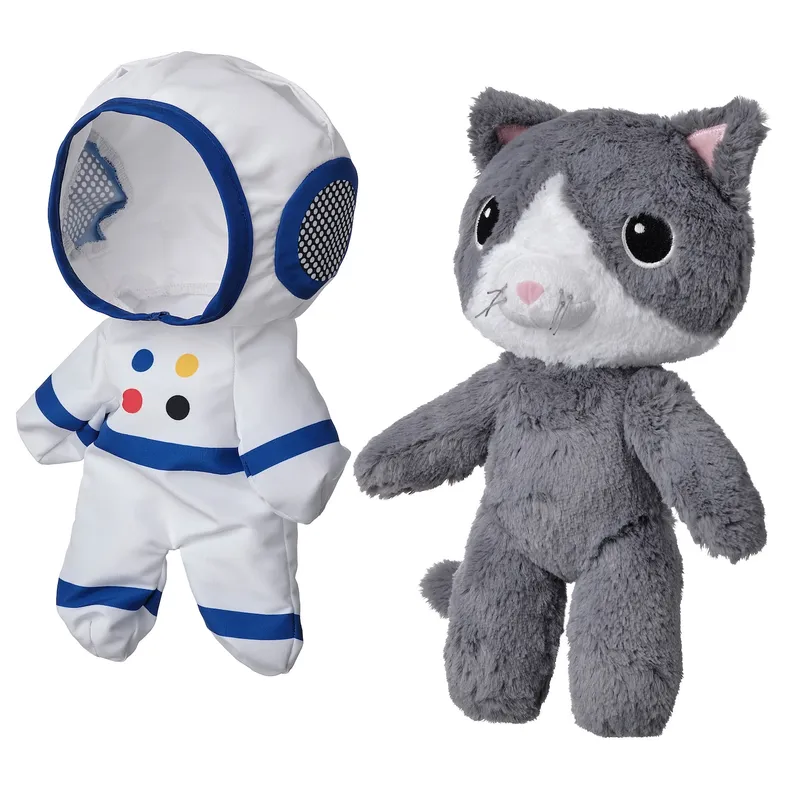 IKEA AFTONSPARV АФТОНСПАРВ, м’яка іграшка в костюмі космонавта, кіт, 28 см 605.515.36 фото №2