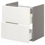 IKEA ENHET ЭНХЕТ, напольный шкаф для раковины,2 ящика, серый / белый, 60x42x60 см 093.210.68 фото