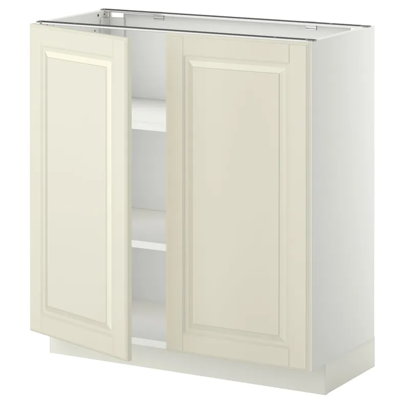 IKEA METOD МЕТОД, підлогова шафа з полицями / 2 дверцят, білий / БУДБІН кремово-білий, 80x37 см 394.596.72 фото №1