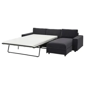 IKEA VIMLE ВІМЛЕ, 3-місний диван із кушеткою, з широкими підлокітниками/Djuparp темно-сірий 095.372.71 фото