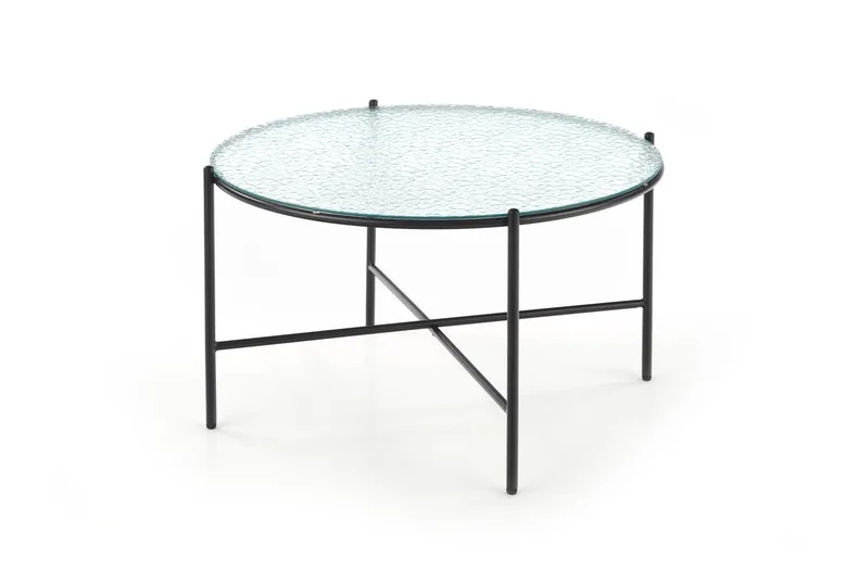 Журнальный столик стеклянный круглый HALMAR ROSALIA, 70x70 см, прозрачный/черный фото №9