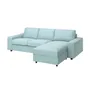IKEA VIMLE ВИМЛЕ, 3-местный диван с козеткой, с широкими подлокотниками / Саксемара светло-голубой 294.014.55 фото