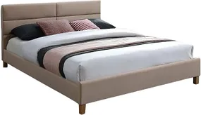 Кровать двуспальная бархатная SIGNAL SIERRA Velvet, Bluvel 28 - бежевый, 160x200 фото