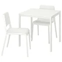 IKEA MELLTORP МЕЛЬТОРП / TEODORES ТЕОДОРЕС, стол и 2 стула, белый / белый, 75x75 см 392.969.01 фото thumb №1