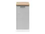 BRW Junona Line базовый шкаф для кухни 40 см правый с топом светло-серый глянец, белый/светло-серый глянцевый/крафтовый дуб золотой D1D/40/82_P_ZBL-BI/JSZP/DCRZ фото