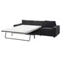 IKEA VIMLE ВИМЛЕ, 3-местный диван-кровать, с широкими подлокотниками/Djuparp темно-серый 995.372.76 фото