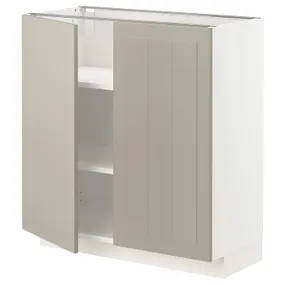 IKEA METOD МЕТОД, підлогова шафа з полицями / 2 дверцят, білий / стенсундський бежевий, 80x37 см 694.619.61 фото