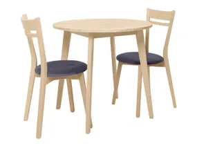 BRW Комплект: Стол обеденный и стулья (2 шт) BRW KEITA, 80x76x80 см, темно-синий/дуб сонома KEITA_STO_2KRS-TX069 фото