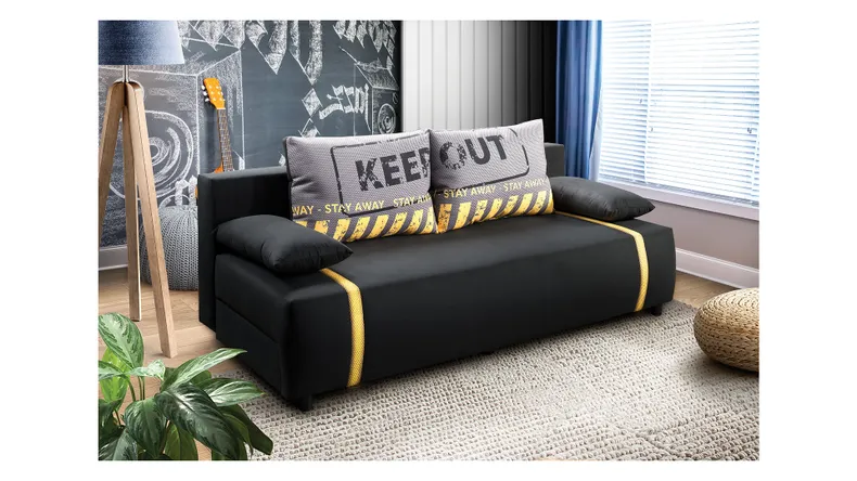 BRW Зональний тримісний диван-ліжко з ящиком для зберігання чорний, Маніла 18 SO3-ZONE-LX_3DL-G2_BD5E07 фото №2