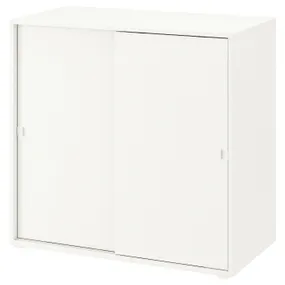 IKEA VIHALS ВІХАЛЬС, шафа з розсувними дверцятами, білий, 95x47x90 см 204.832.62 фото