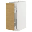 IKEA METOD МЕТОД / MAXIMERA МАКСИМЕРА, напольный шкаф / выдвижн внутр элем, белый / Воксторп имит. дуб, 30x60 см 695.386.54 фото thumb №1