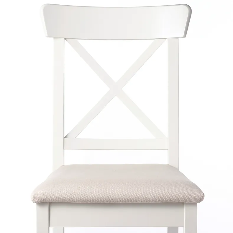 IKEA INGATORP ІНГАТОРП / INGOLF ІНГОЛЬФ, стіл+4 стільці, білий / бежевий галантерейний, 110 / 155 см 394.826.96 фото №3