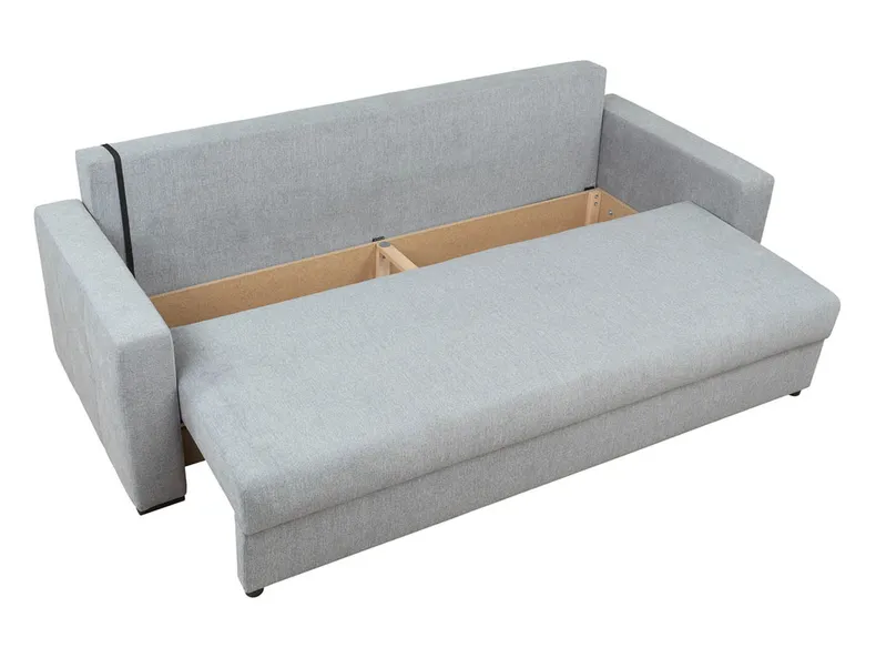 BRW Трехместный диван-кровать Mona с ящиком для хранения велюровый серый, Aston New 16 Grey SO3-MONA-LX_3DL-G2_BA3BA6 фото №2