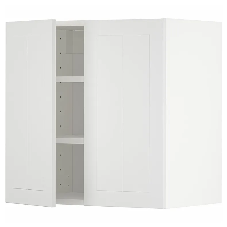 IKEA METOD МЕТОД, навесной шкаф с полками / 2дверцы, белый / Стенсунд белый, 60x60 см 194.695.87 фото №1