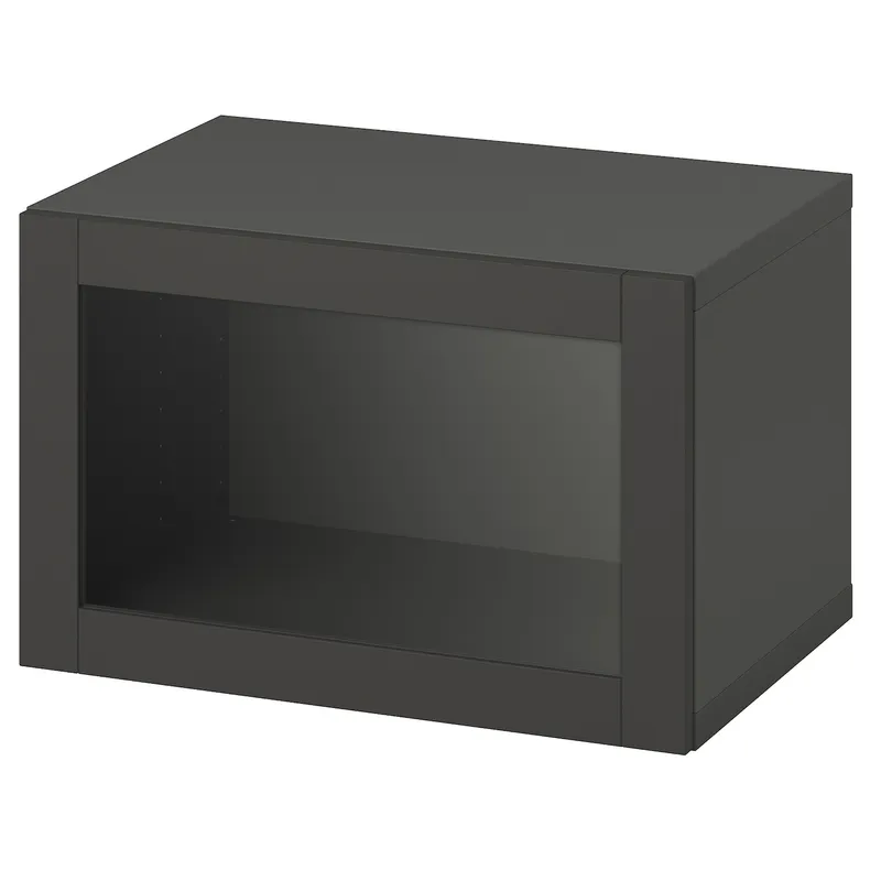 IKEA BESTÅ БЕСТО, стеллаж с дверью, темно-серый / Синдвик темно-серый, 60x42x38 см 195.357.71 фото №1