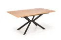 Обідній стіл розкладний HALMAR LEGARTO 160-200x90 см, стільниця - натуральний дуб, ніжка - чорна фото thumb №1