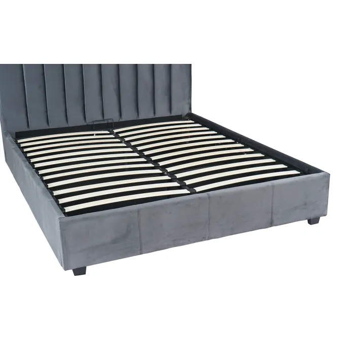 Кровать двуспальная бархатная 160x200 MEBEL ELITE MARI Velvet, серый фото №14