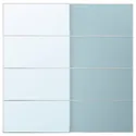 IKEA MEHAMN / AULI МЕХАМН / АУЛИ, пара раздвижных дверей, алюминий 2стр / светло-голубое зеркало, 200x201 см 595.521.84 фото thumb №1