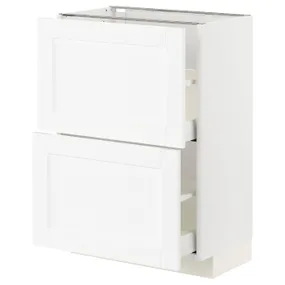 IKEA METOD МЕТОД / MAXIMERA МАКСІМЕРА, підлогова шафа з 2 шухлядами, білий Енкопінг / білий імітація дерева, 60x37 см 194.734.38 фото