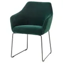 IKEA TOSSBERG ТОССБЕРГ, стул, черный металл / зеленый акамит 205.182.33 фото thumb №1