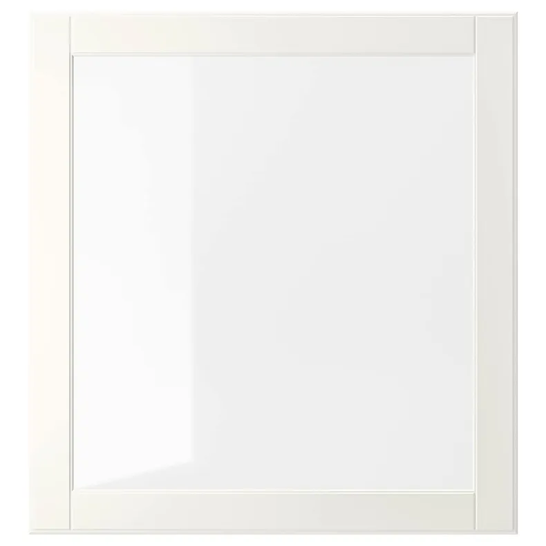 IKEA OSTVIK ОСТВІК, скляні дверцята, біле / прозоре скло, 60x64 см 804.696.54 фото №1