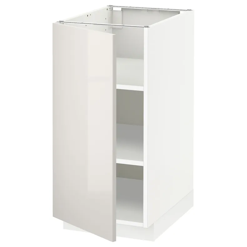 IKEA METOD МЕТОД, підлогова шафа з полицями, білий / Ringhult світло-сірий, 40x60 см 094.682.39 фото №1