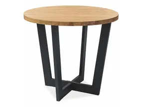 Стол обеденный SIGNAL CONO LAMINAT, дуб / чёрный, 90x90 фото