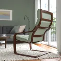 IKEA POÄNG ПОЕНГ, крісло, коричневий / ГУННАРЕД світло-зелений 195.019.12 фото thumb №3