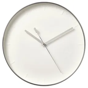IKEA MALLHOPPA МАЛЛЬХОППА, настінний годинник, низьковольтний / сріблястий, 35 см 305.423.41 фото