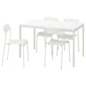 IKEA MELLTORP МЕЛЬТОРП / ADDE АДДЕ, стол и 4 стула, белый, 125 см 990.143.76 фото thumb №1