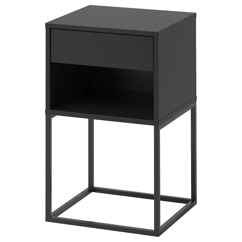 IKEA VIKHAMMER ВІКХАММЕР, приліжковий столик, чорний, 40x39 см 203.889.72 фото №1