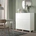 IKEA BESTÅ БЕСТО, комб для хран с дверц / ящ, белый / Лаппвикен / Стуббарп белый, 120x42x112 см 494.808.09 фото thumb №2