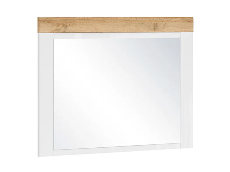 BRW Настенное зеркало Holten 70x92,5 см белое и коричневое, белый/дуб вотан/глянец белый LUS-BI/DWO/BIP фото №2