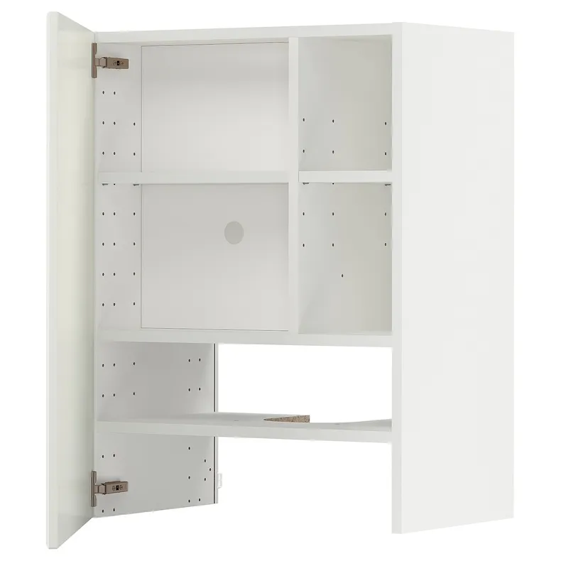 IKEA METOD МЕТОД, навесной шкаф д / вытяжки / полка / дверь, белый / бодбинские сливки, 60x80 см 195.044.54 фото №1