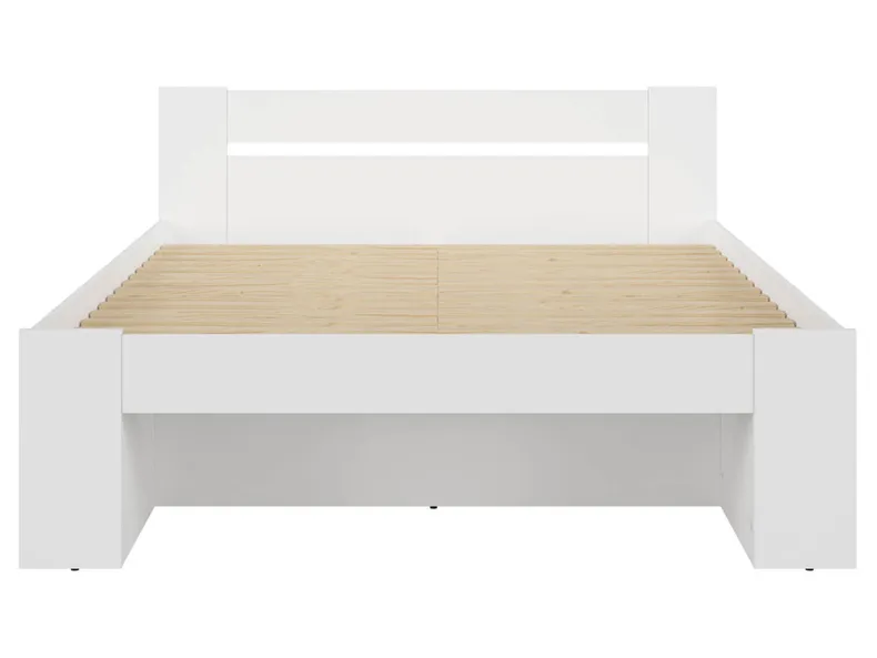 BRW Ліжко двоспальне з ламелями BRW NEPO PLUS 160х200 см, білий LOZ3S/160-BI фото №2