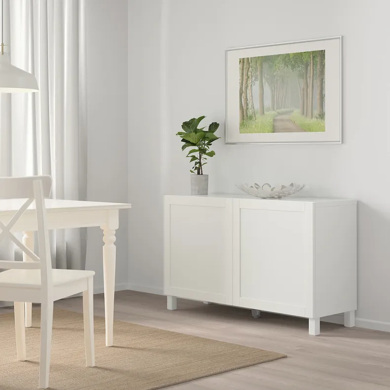 IKEA BESTÅ БЕСТО, комбинация для хранения с дверцами, белый / Ханвикен / Стуббарп белый, 120x42x74 см 792.821.86 фото №6