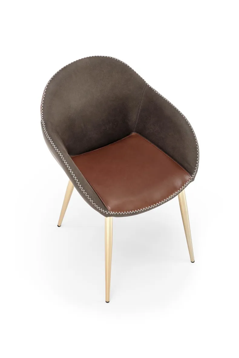 Кухонний стілець HALMAR K304 темно-сірий/коричневий/золотистий хром фото №7