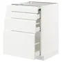 IKEA METOD МЕТОД / MAXIMERA МАКСИМЕРА, напольный шкаф с выдвиж панелью / 3ящ, белый / Воксторп матовый белый, 60x60 см 394.337.76 фото