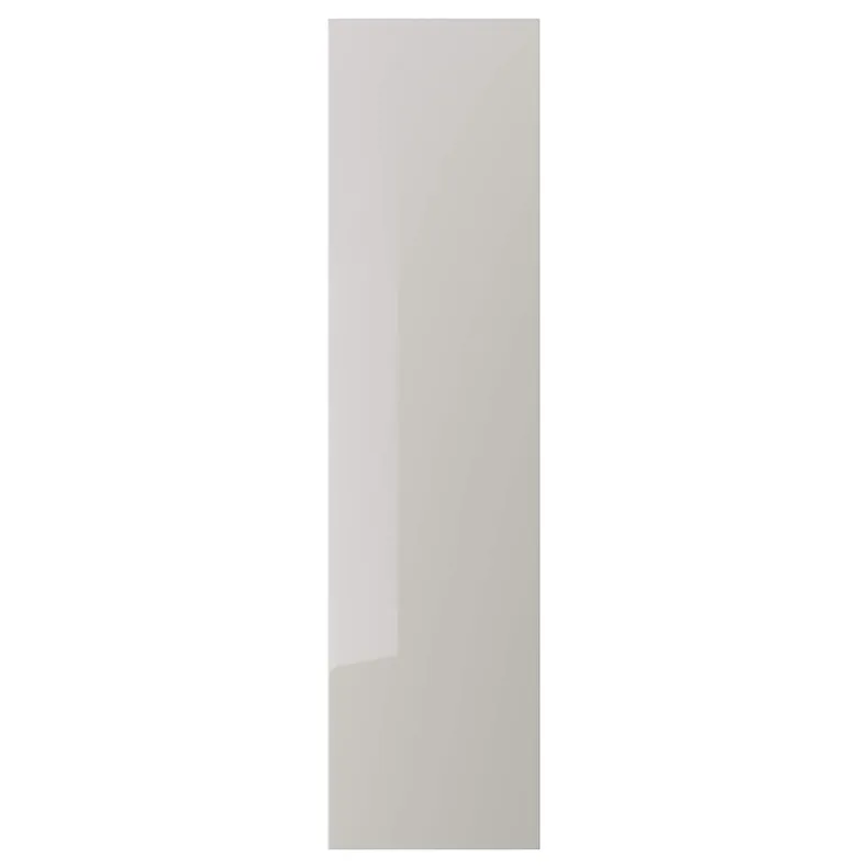 IKEA FARDAL ФАРДАЛЬ, дверцята з петлями, глянцевий / світло-сірий, 50x195 см 191.777.01 фото №1