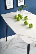 Кухонный стол HALMAR MARCO 120x70 см белый мрамор/черный фото thumb №3