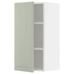 IKEA METOD МЕТОД, навесной шкаф с полками, белый / светло-зеленый, 40x80 см 694.873.48 фото