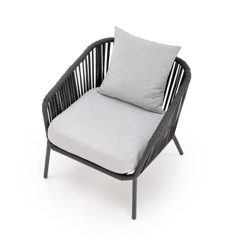 Садовый комплект HALMAR ROCCA (диван + два кресла + столик), темно-серый/светло-серый фото №10