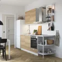 IKEA ENHET ЭНХЕТ, кухня, белый / имит. дуб, 223x63.5x222 см 093.377.43 фото thumb №2