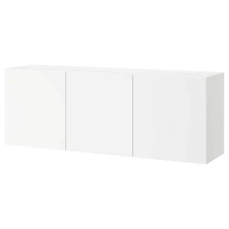 IKEA BESTÅ БЕСТО, настінна комбінація шаф, білий / ЛАППВІКЕН білий, 180x42x64 см 894.259.10 фото №1
