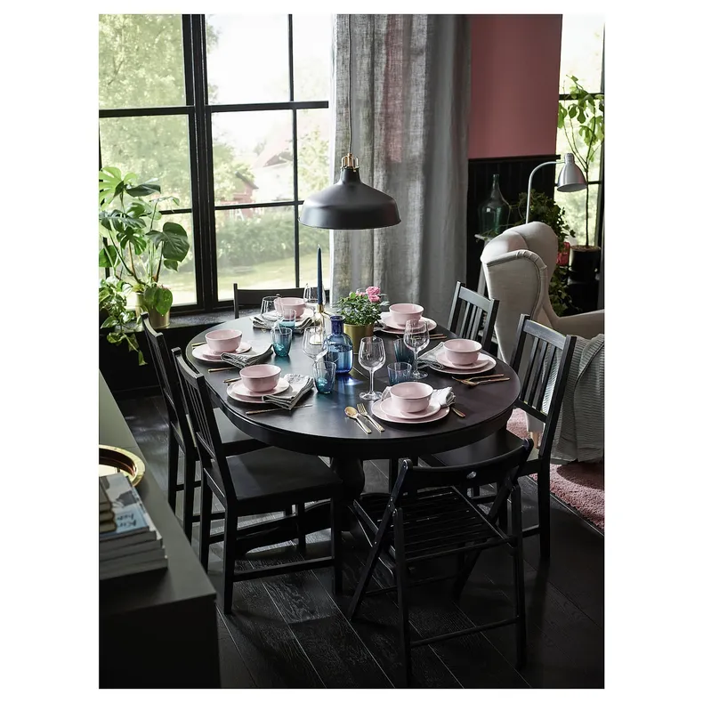 IKEA INGATORP ІНГАТОРП, розкладний стіл, чорний, 110 / 155 см 802.170.72 фото №4