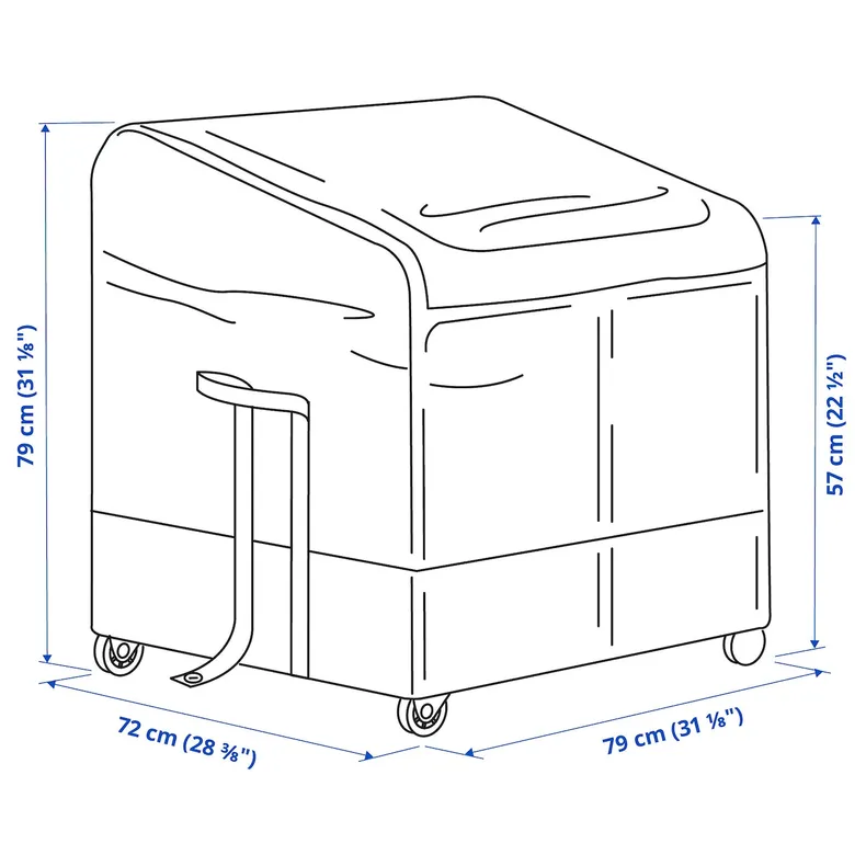 IKEA VÄTTERSÖ ВЕТТЕРСЕ, коробка для зберігання, для вулиці, темно-сірий, 78x72x79 см фото №7