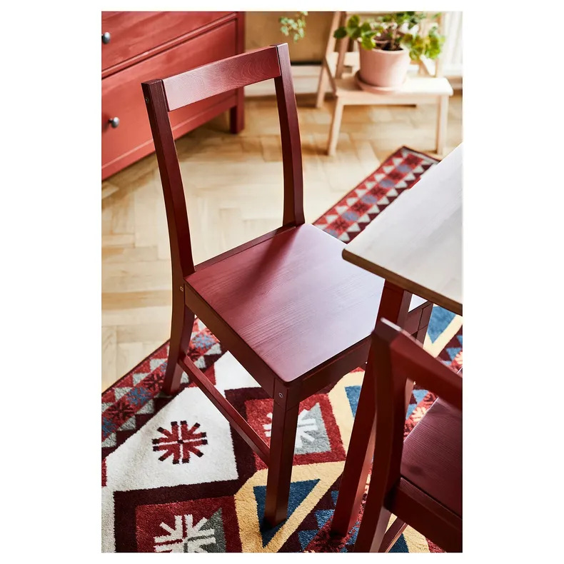 IKEA PINNTORP ПІННТОРП / PINNTORP ПІННТОРП, стіл+4 стільці, світло-коричнева морилка червона морилка / червона морилка, 125 см 194.844.51 фото №4