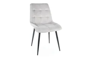 Кухонный стул SIGNAL CHIC Velvet, Bluvel 03 - светло-серый фото